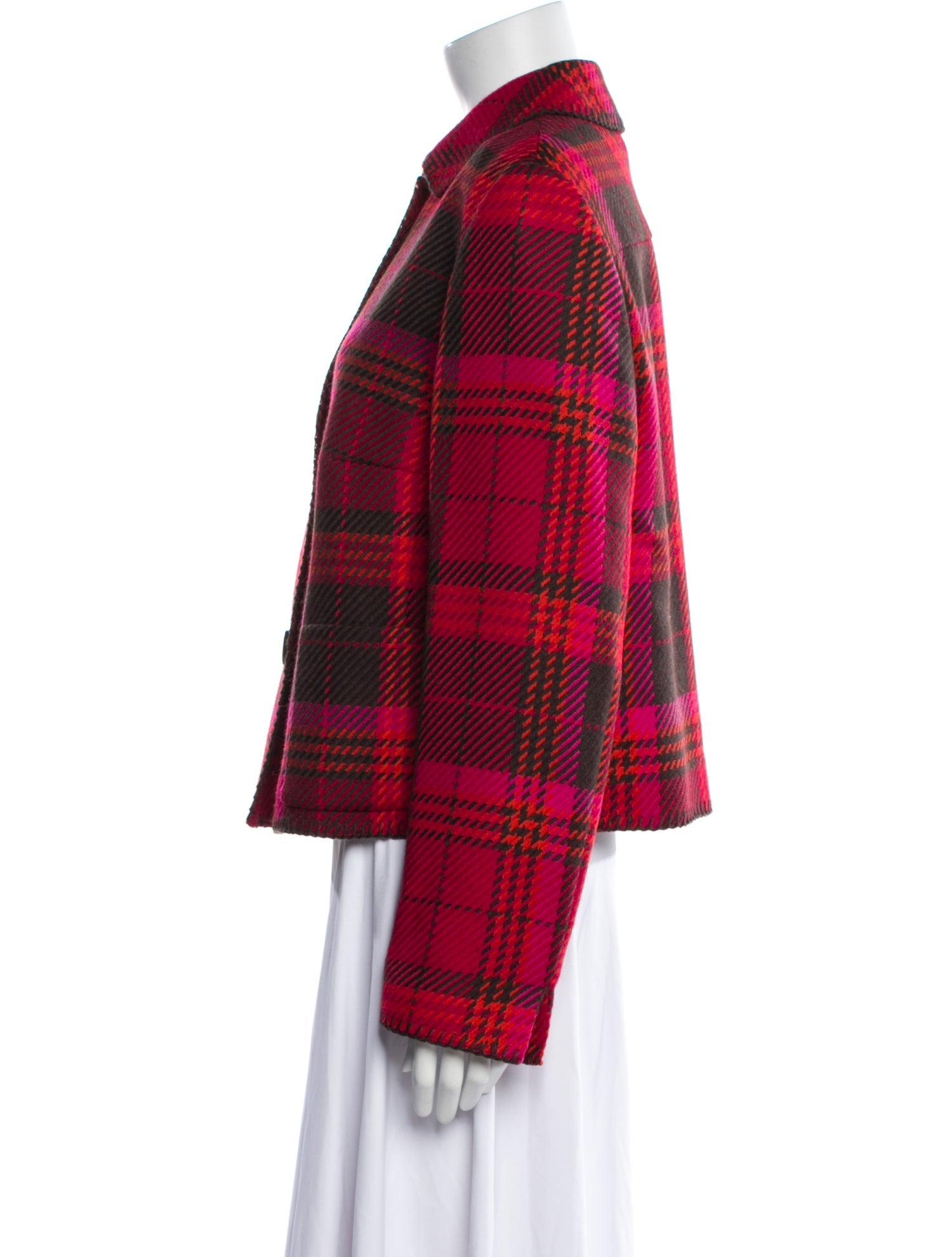 Akris Punto Wool Plaid Print Blazer